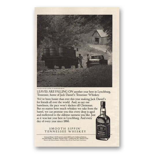 1994 Jack Daniels Leaves Are Falling Vintage Magazine Print Ad