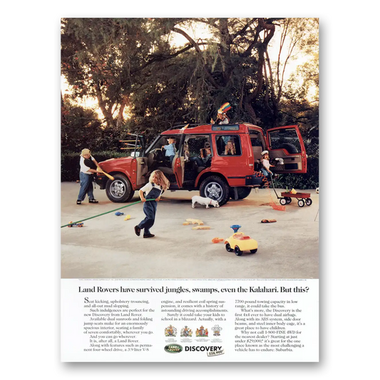 1994 Land Rover Discovery Survived Jungles Swamps Kalahari Vintage Magazine Print Ad