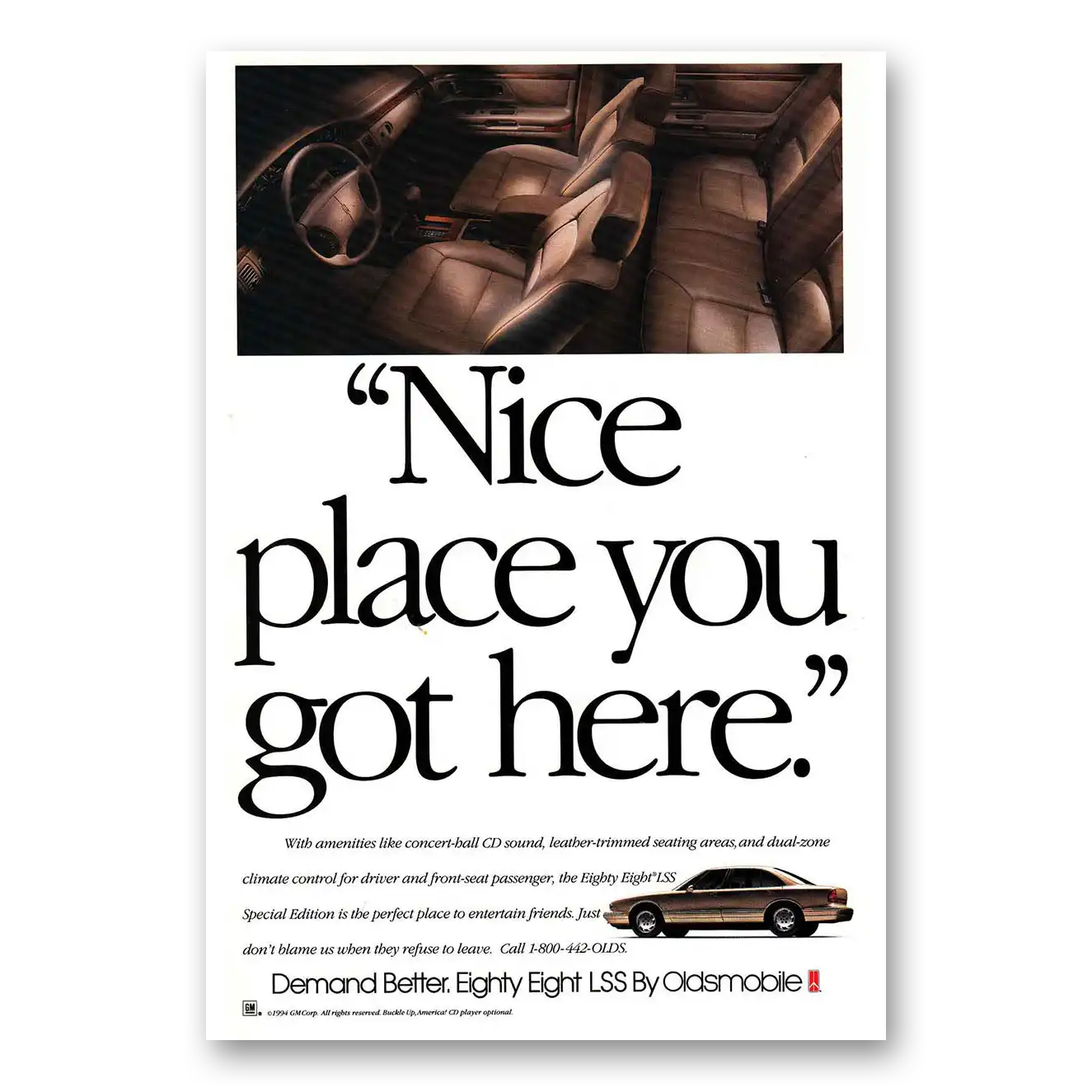 1994 Oldsmobile 88 Nice Place You Got Here Vintage Magazine Print Ad