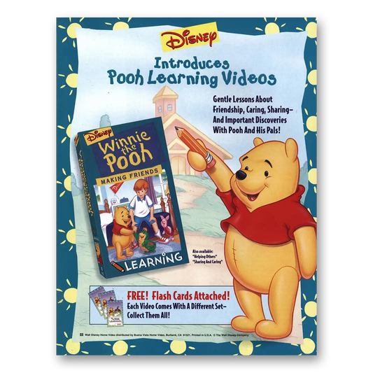 1994 Walt Disney Home Video Pooh Learning Video Promotion Vintage Magazine Print Ad