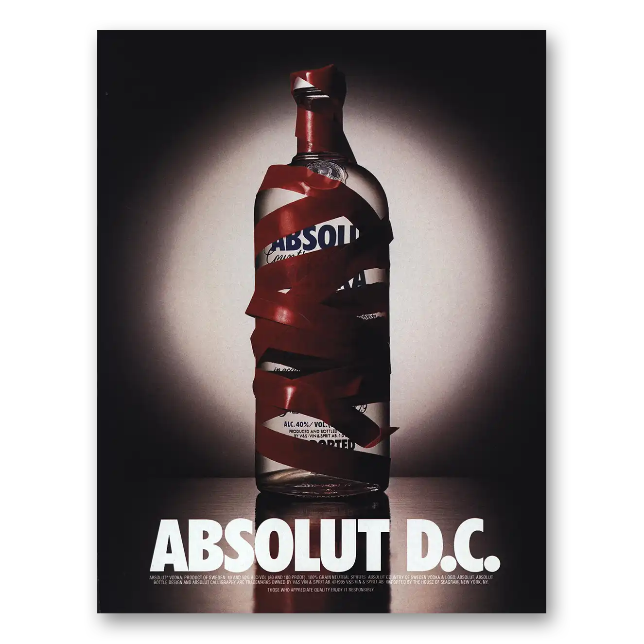 1995 Absolut Vodka Absolut DC Vintage Magazine Print Ad