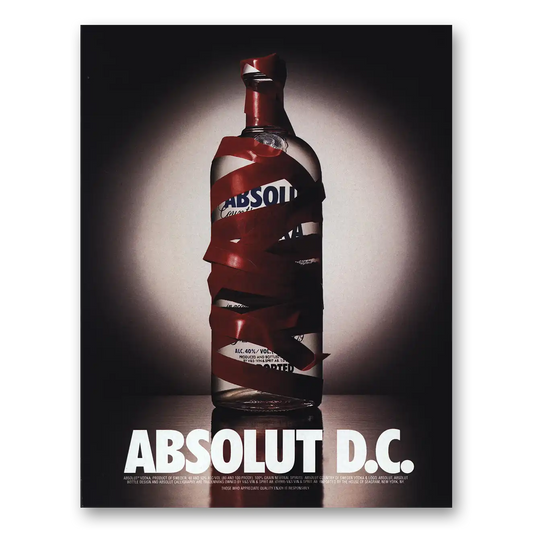 1995 Absolut Vodka Absolut DC Vintage Magazine Print Ad