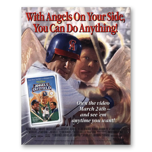 1995 Angels In the Outfield Promo Video Promo Vintage Magazine Print Ad