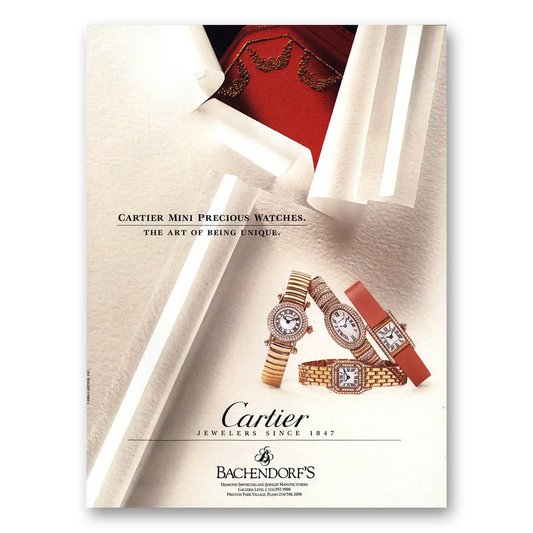 1995 Cartier Watches Mini Precious Watches Art of Being Unique Vintage Magazine Print Ad