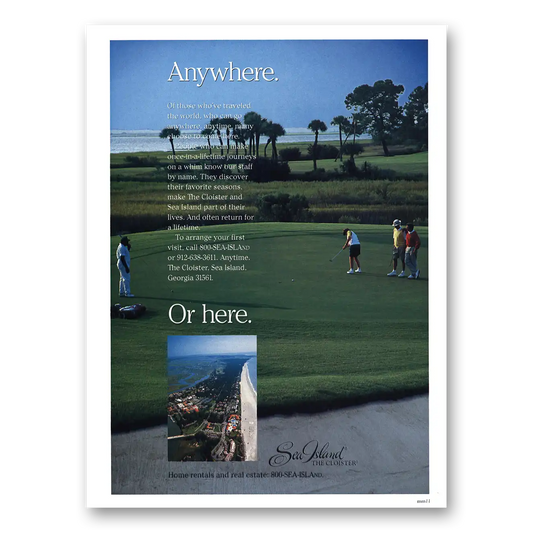 1995 Sea Island Georgia Cloisters Sea Island Anywhere Or Here Vintage Magazine Print Ad