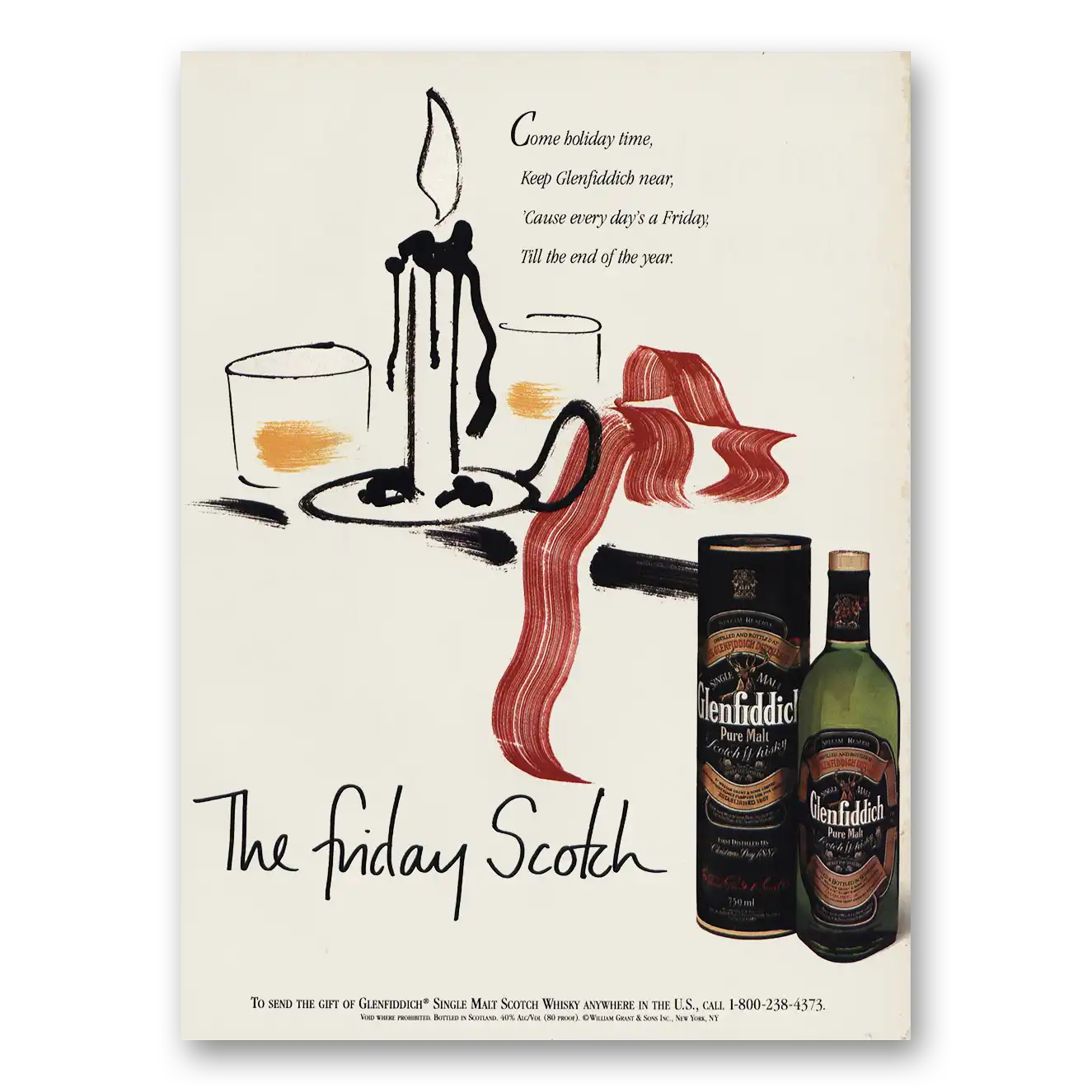 1995 Glenfiddich Friday Scotch Vintage Magazine Print Ad