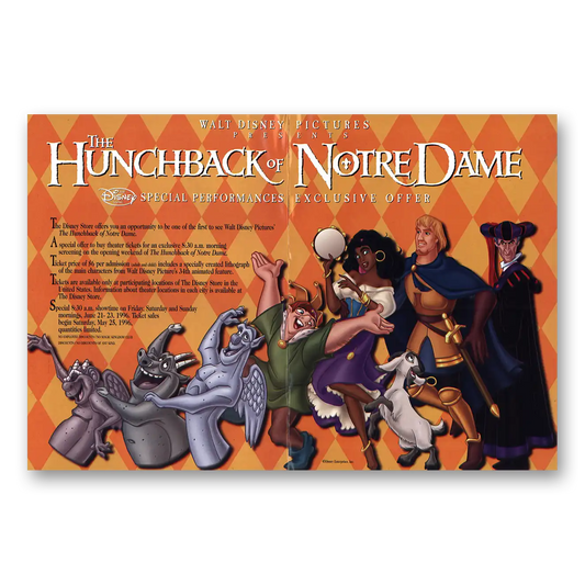 1995 Disneys Hunchback of Notre Dame Promo Join the Party Vintage Magazine Print Ad