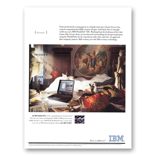 1995 IBM Computers ThinkPad Gianni Versace Vintage Magazine Print Ad