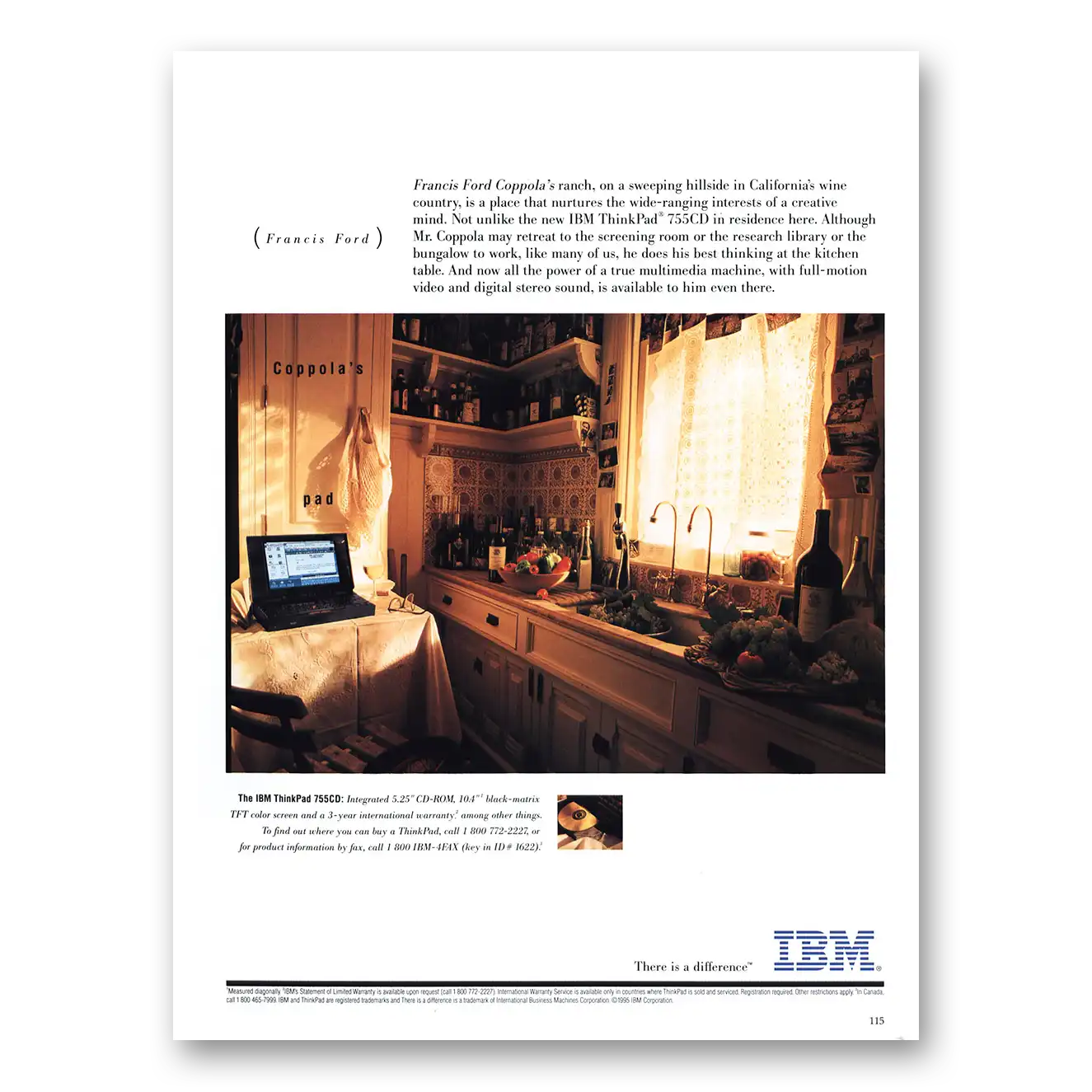 1995 IBM Computers Francis Ford Coppola Vintage Magazine Print Ad