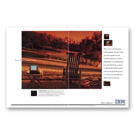 1995 IBM Computers ThinkPad John Grishams Pad Vintage Magazine Print Ad