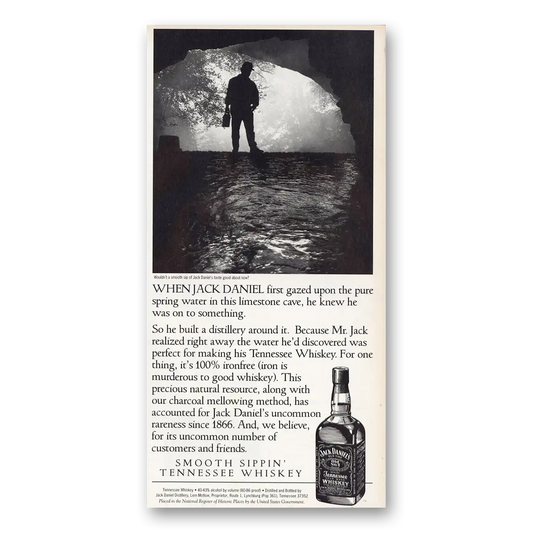 1995 Jack Daniels First Gazed Upon Pure Spring Water Vintage Magazine Print Ad