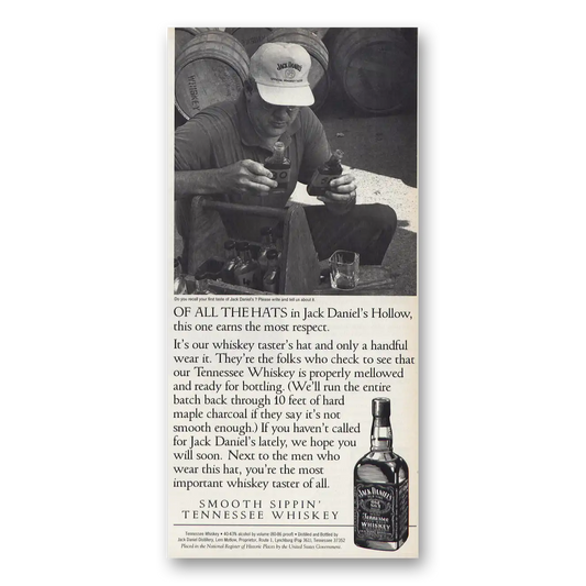 1995 Jack Daniels Of All the Hats in Jack Daniels Hollow Vintage Magazine Print Ad