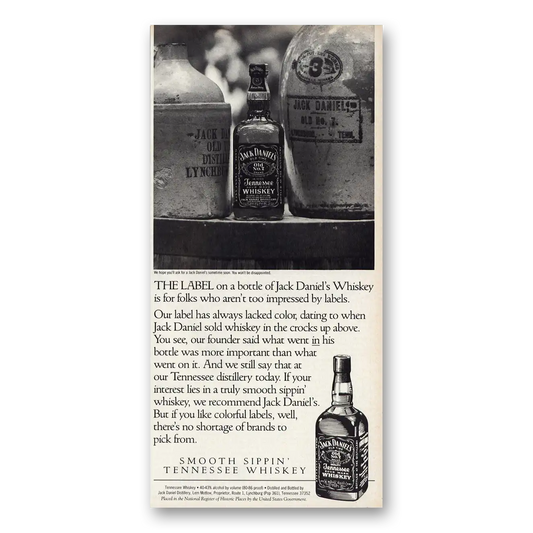 1995 Jack Daniels Label On a Bottle Vintage Magazine Print Ad