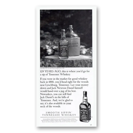 1995 Jack Daniels 129 Years Ago Vintage Magazine Print Ad