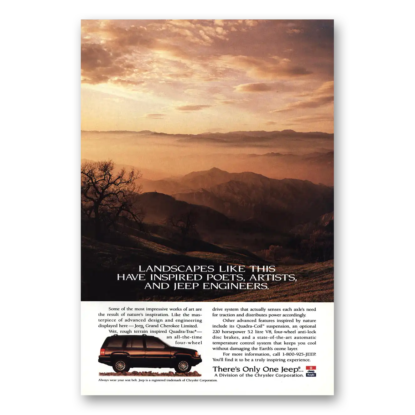 1995 Jeep Grand Cherokee Landscapes Like This Vintage Magazine Print Ad