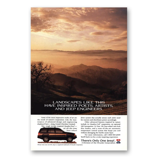 1995 Jeep Grand Cherokee Landscapes Like This Vintage Magazine Print Ad