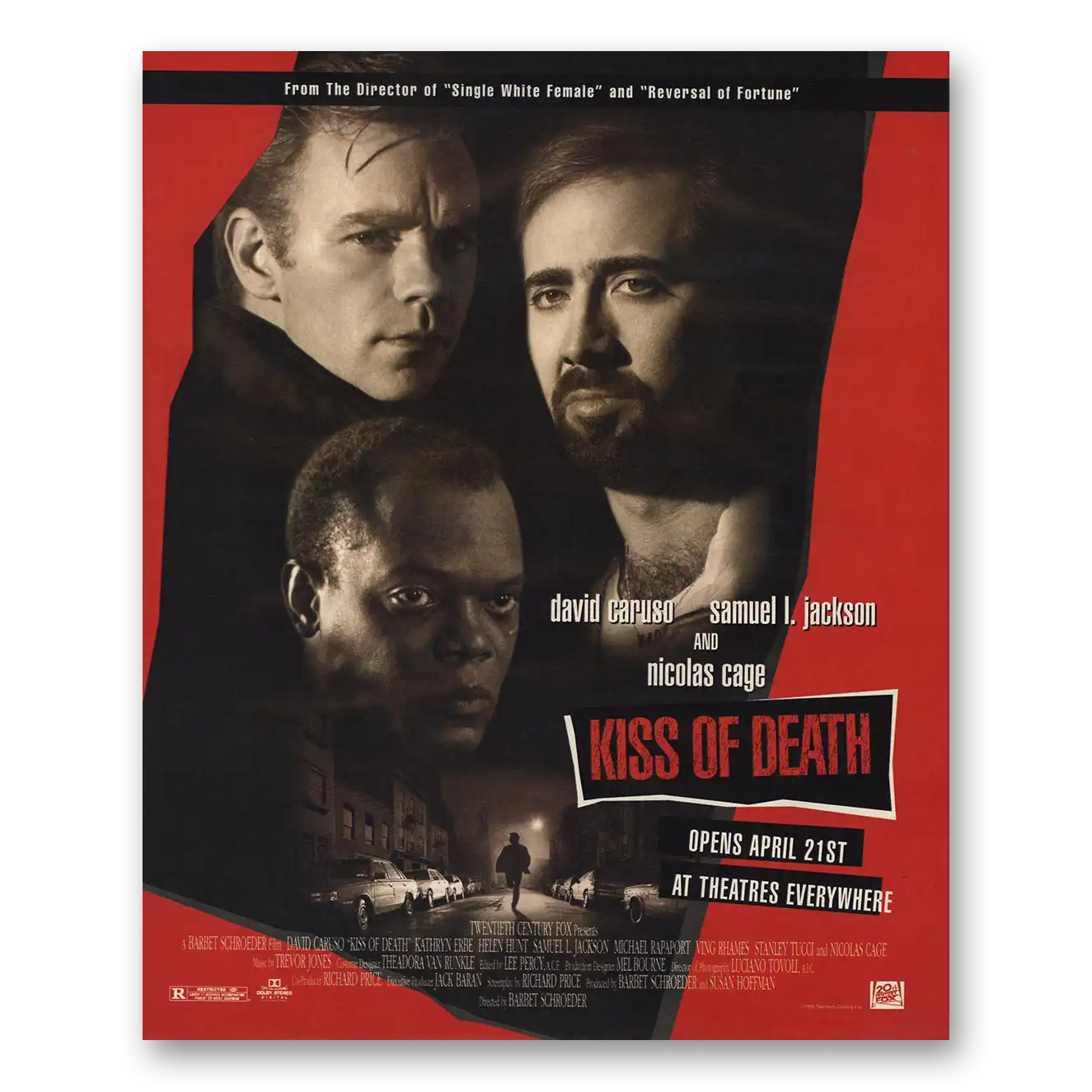 1995 Kiss Of Death Movie Promo David Caruso and Samuel L Jackson Vintage Magazine Print Ad