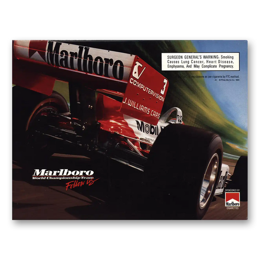 1995 Marlboro Cigarettes Championship Team Computervision Vintage Magazine Print Ad