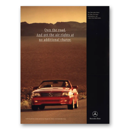 1995 Mercedes Benz SL Class Own the Road Get the Air Rights Vintage Magazine Print Ad