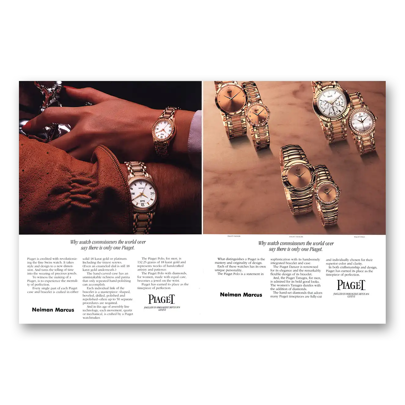 1995 Piaget Watches Watch Connoisseurs the World Over Vintage Magazine Print Ad