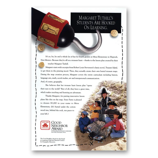 1995 State Farm Insurance Hooked On Learning Vintage Magazine Print Ad