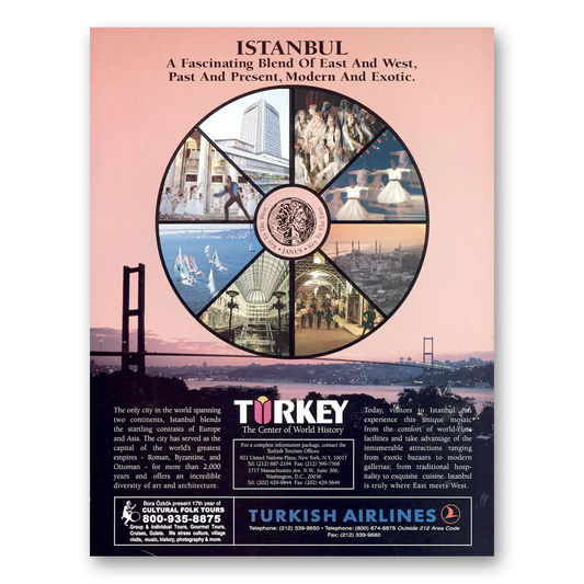 1995 Turkish Airlines Istanbul Fascinating Blend Vintage Magazine Print Ad