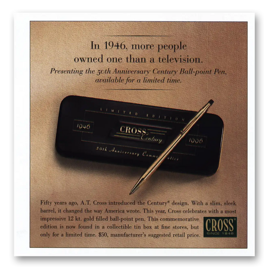 1996 Cross More People Owned One Than Television Vintage Magazine Print Ad