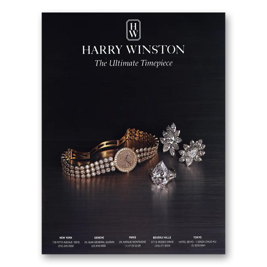 1995 Harry Winston Jewelry Ultimate Timepiece Watch Vintage Magazine Print Ad