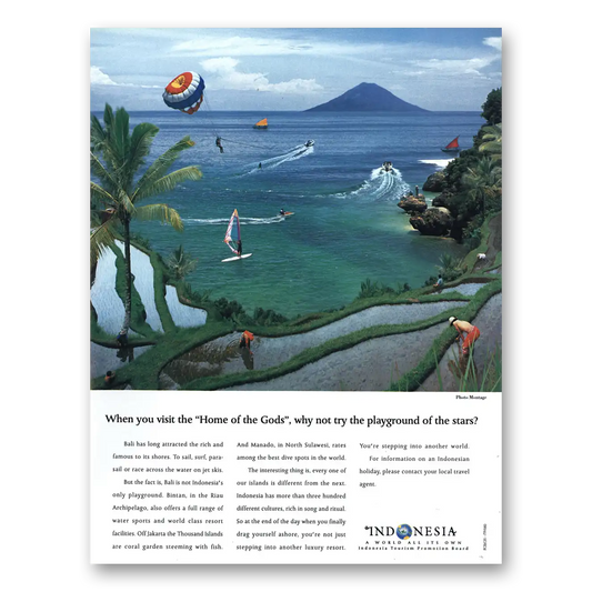 1996 Indonesia Visit the Home of the Gods Vintage Magazine Print Ad