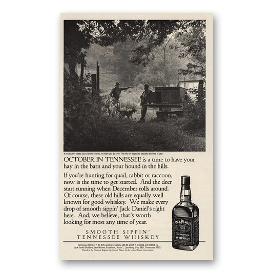 1996 Jack Daniels October In Tennessee Vintage Magazine Print Ad