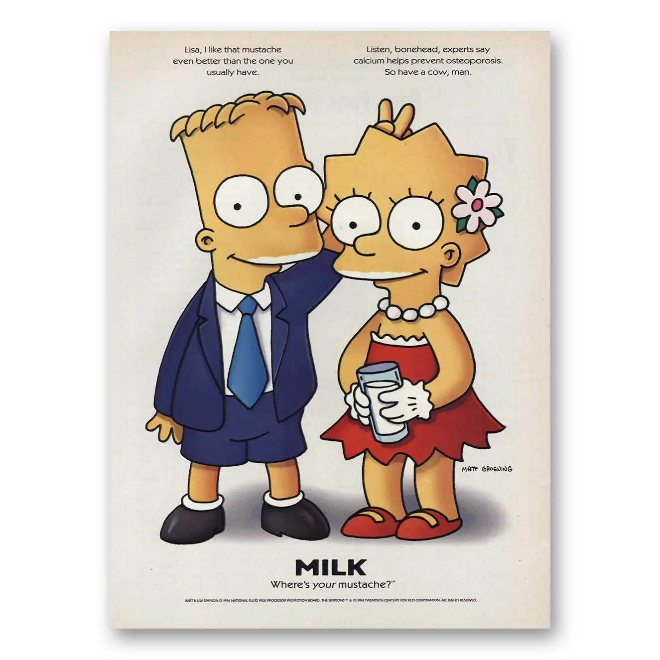 1996 Got Milk The Simpsons Vintage Magazine Print Ad