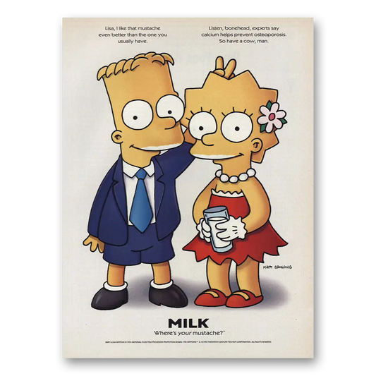 1996 Got Milk The Simpsons Vintage Magazine Print Ad