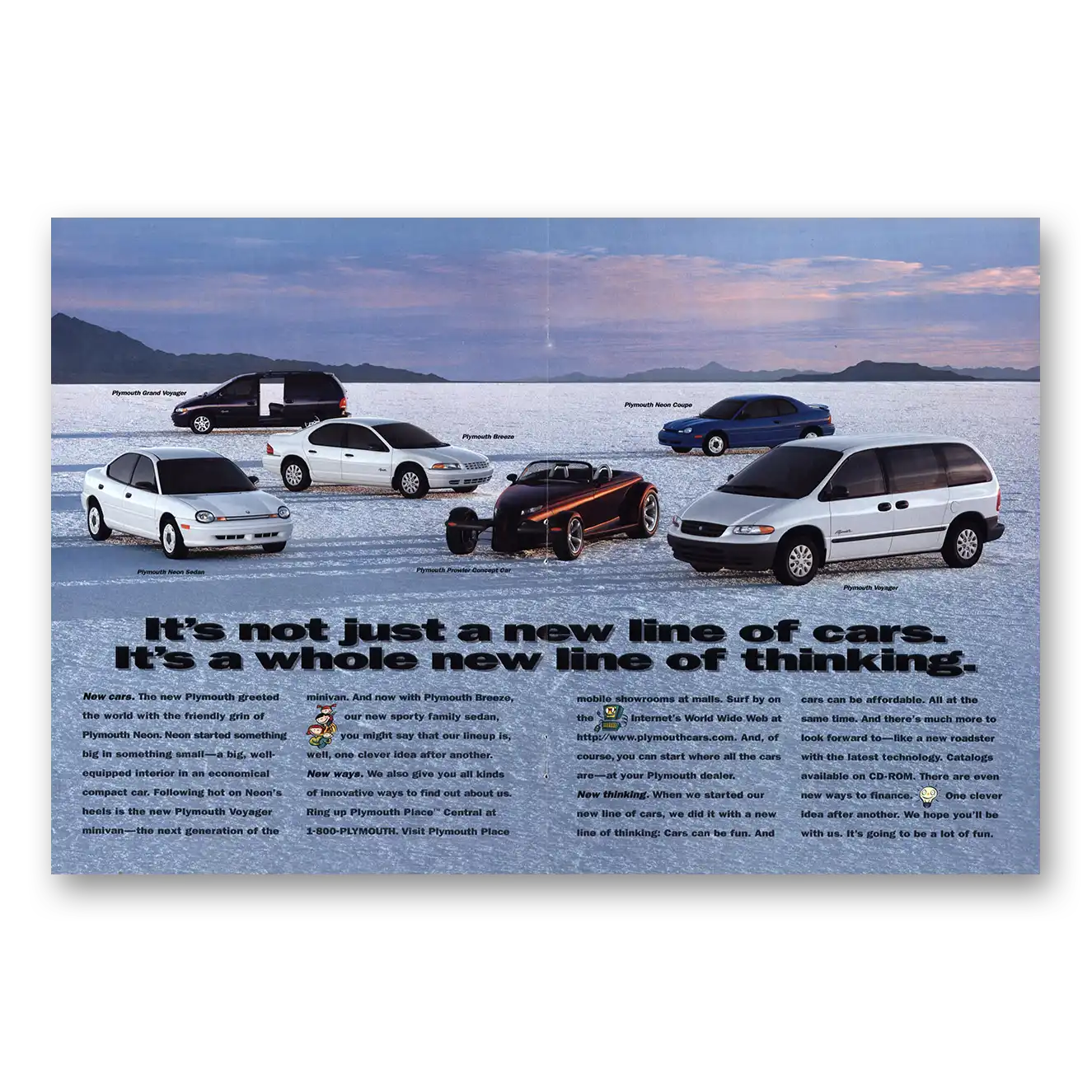 1996 Plymouth Not Just a New Line of Cars Vintage Magazine Print Ad