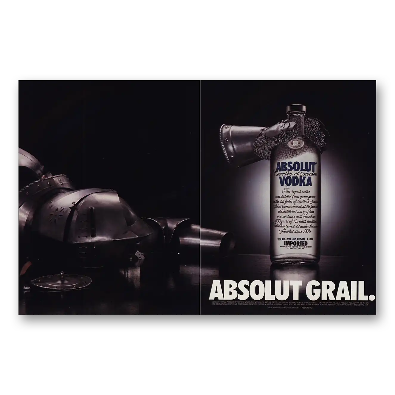 1997 Absolut Vodka Absolut Grail Vintage Magazine Print Ad