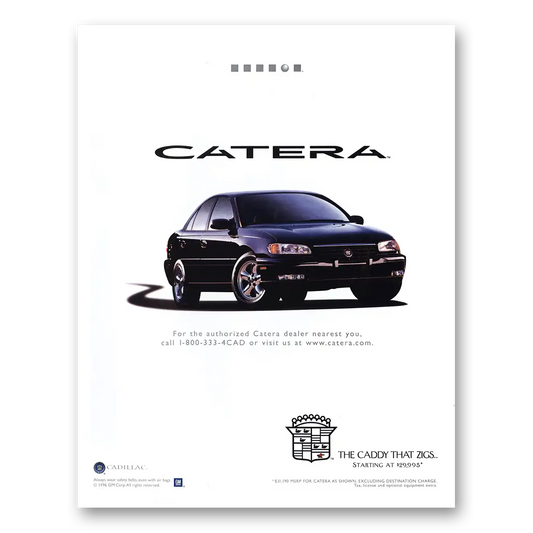 1997 Cadillac Catera Caddy That Zigs Vintage Magazine Print Ad