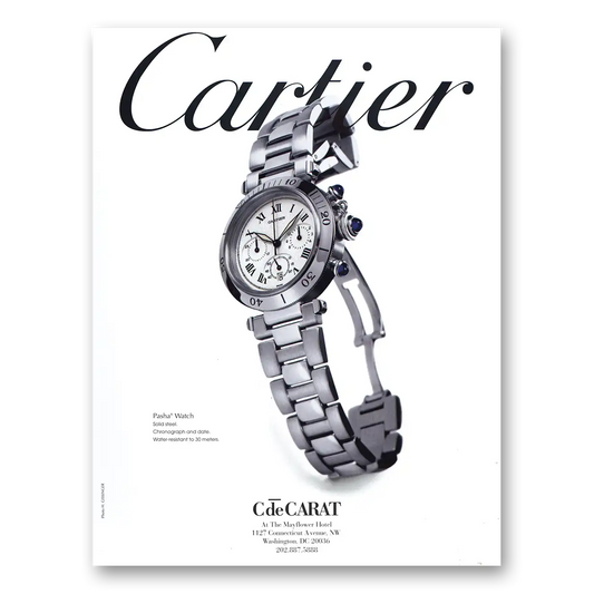 1997 Cartier Watches Pasha Watch Solid Steel Vintage Magazine Print Ad