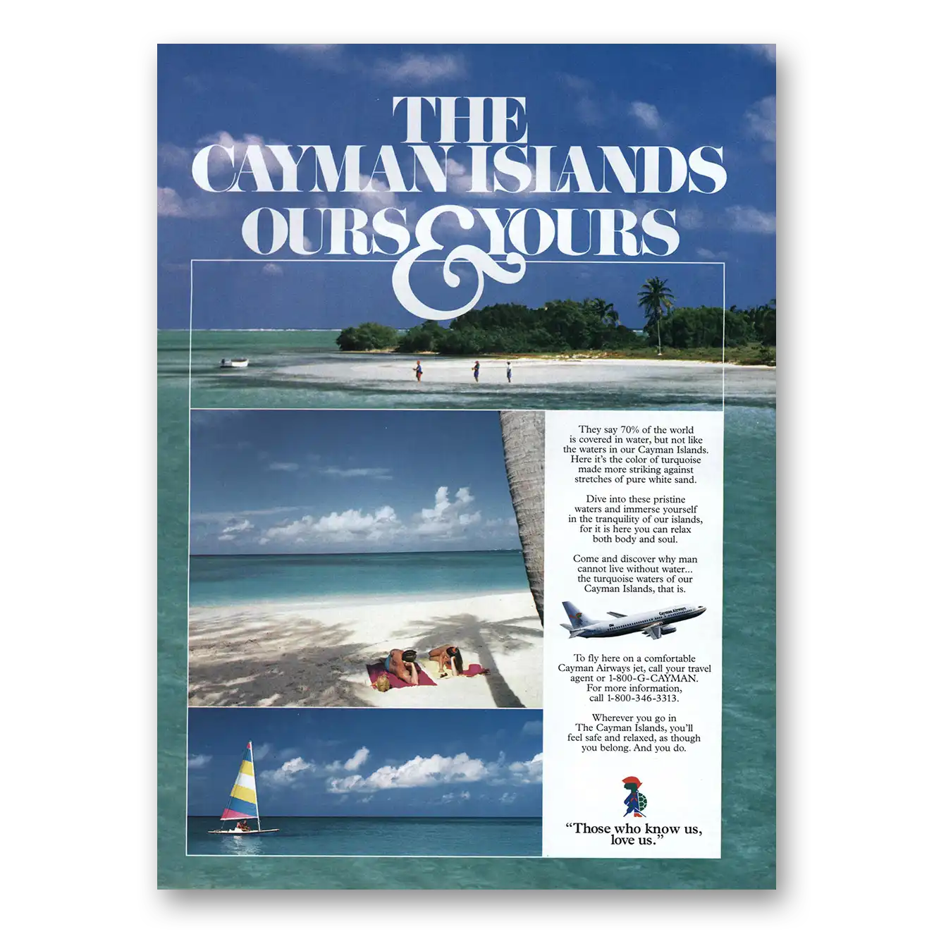 1997 Cayman Airways Cayman Islands Vintage Magazine Print Ad