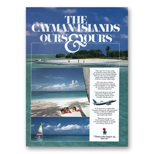 1997 Cayman Airways Cayman Islands Vintage Magazine Print Ad