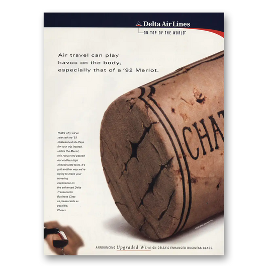 1997 Delta Air Lines Merlot Vintage Magazine Print Ad