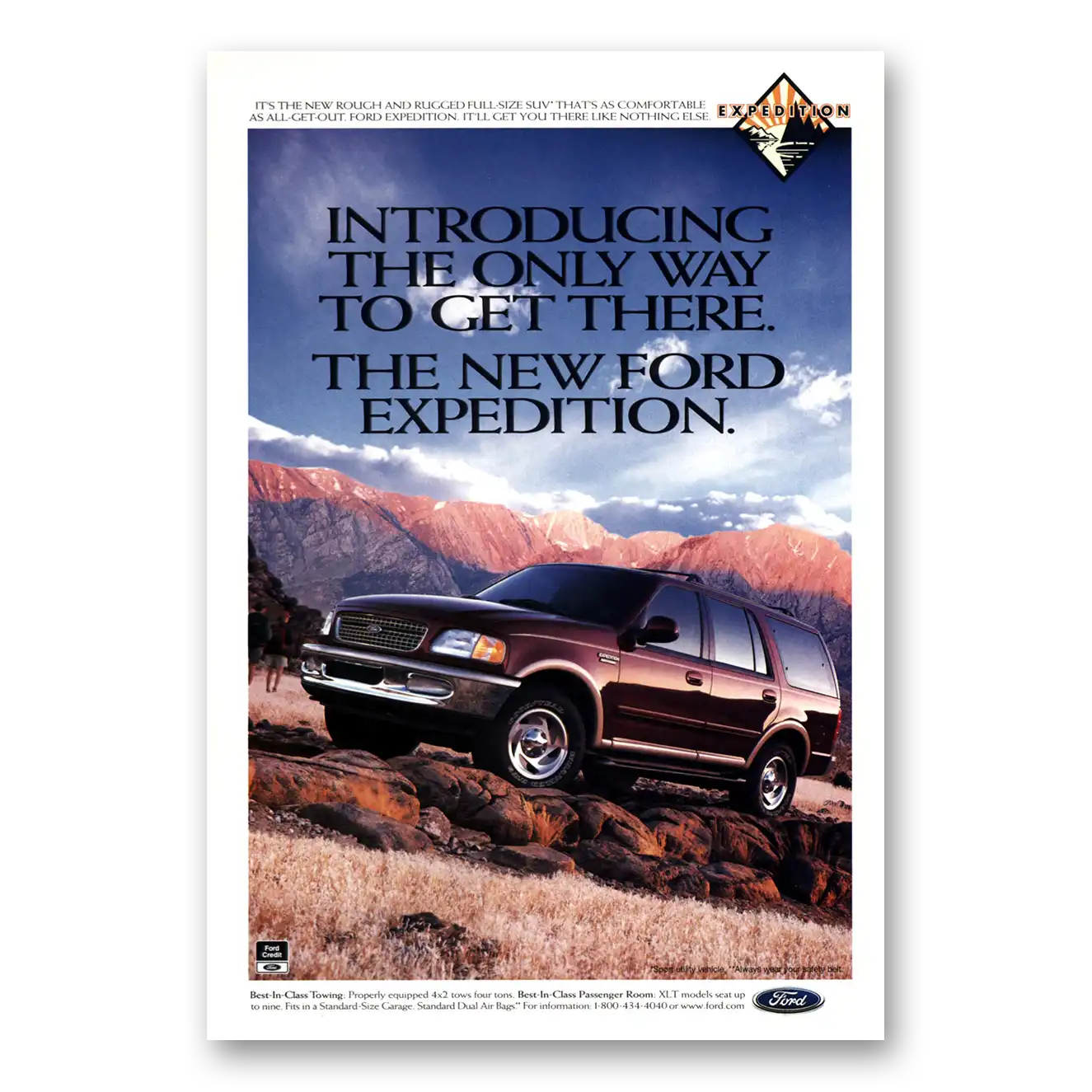 1997 Ford Expedition Only Way to Get There Vintage Magazine Print Ad