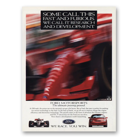 1997 Ford Fast and Furious Vintage Magazine Print Ad