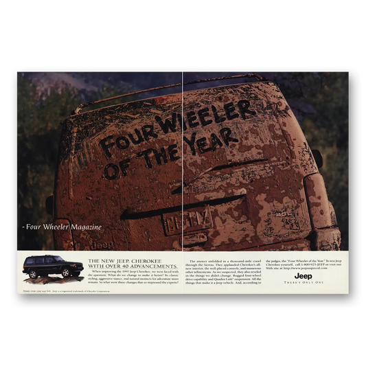 1997 Jeep Cherokee Four Wheeler of the Year Vintage Magazine Print Ad