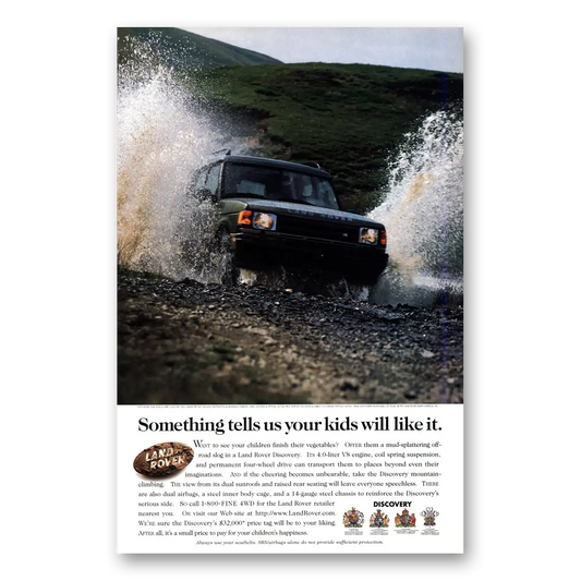 1997 Land Rover Something Tells Us Your Kids Will Like It Vintage Magazine Print Ad