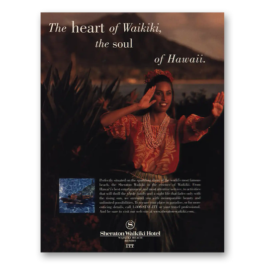 1997 Sheraton Hotels The Heart of Waikiki Vintage Magazine Print Ad