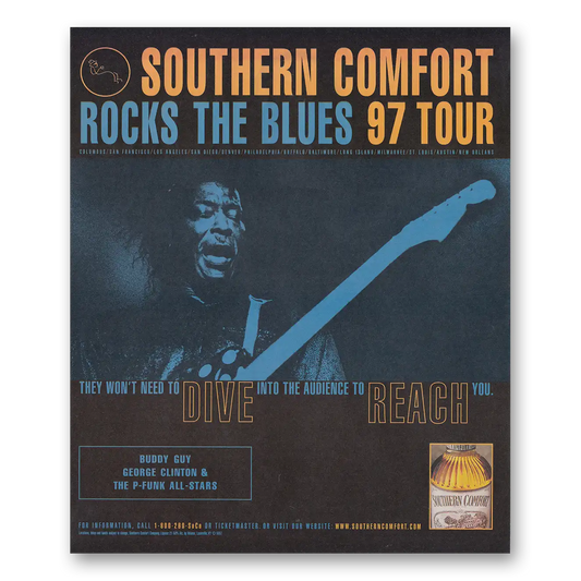 1997 Southern Comfort Rocks the Blues Buddy Guy Vintage Magazine Print Ad