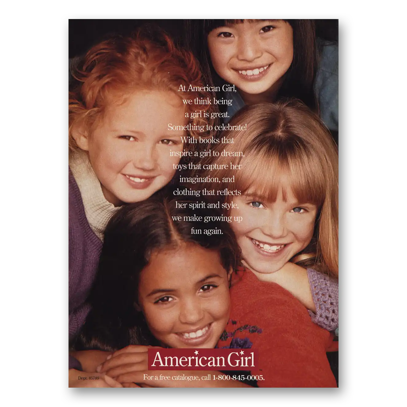 1998 Pleasant Company American Girl Being a Girl Is Great Vintage Magazine Print Ad