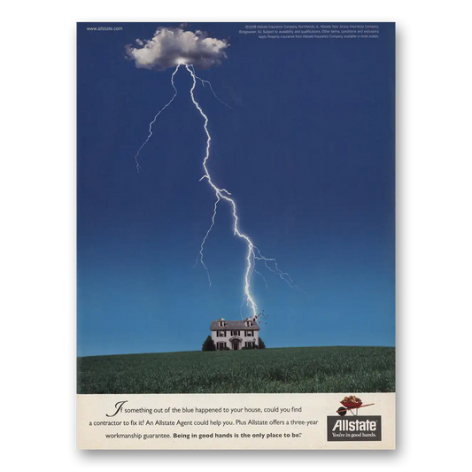 1998 Allstate Insurance Something Out of the Blue Vintage Magazine Print Ad