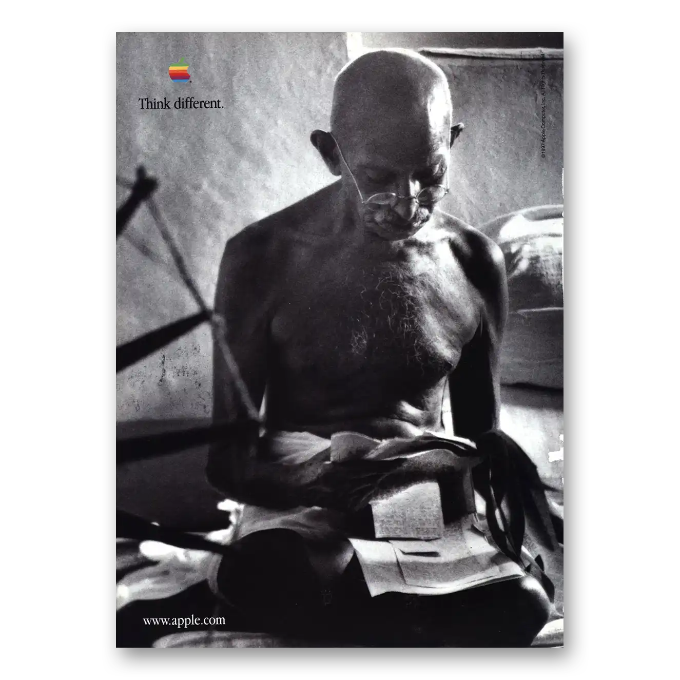 1998 Apple Mahatma Gandhi Vintage Magazine Print Ad