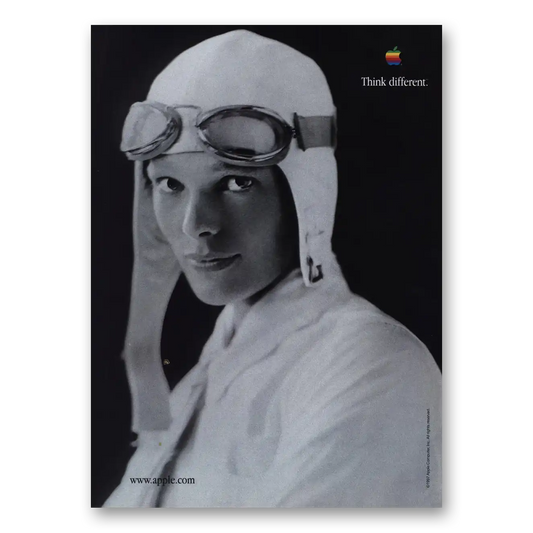 1998 Apple Computer Think Different Amelia Earhart Vintage Magazine Print Ad