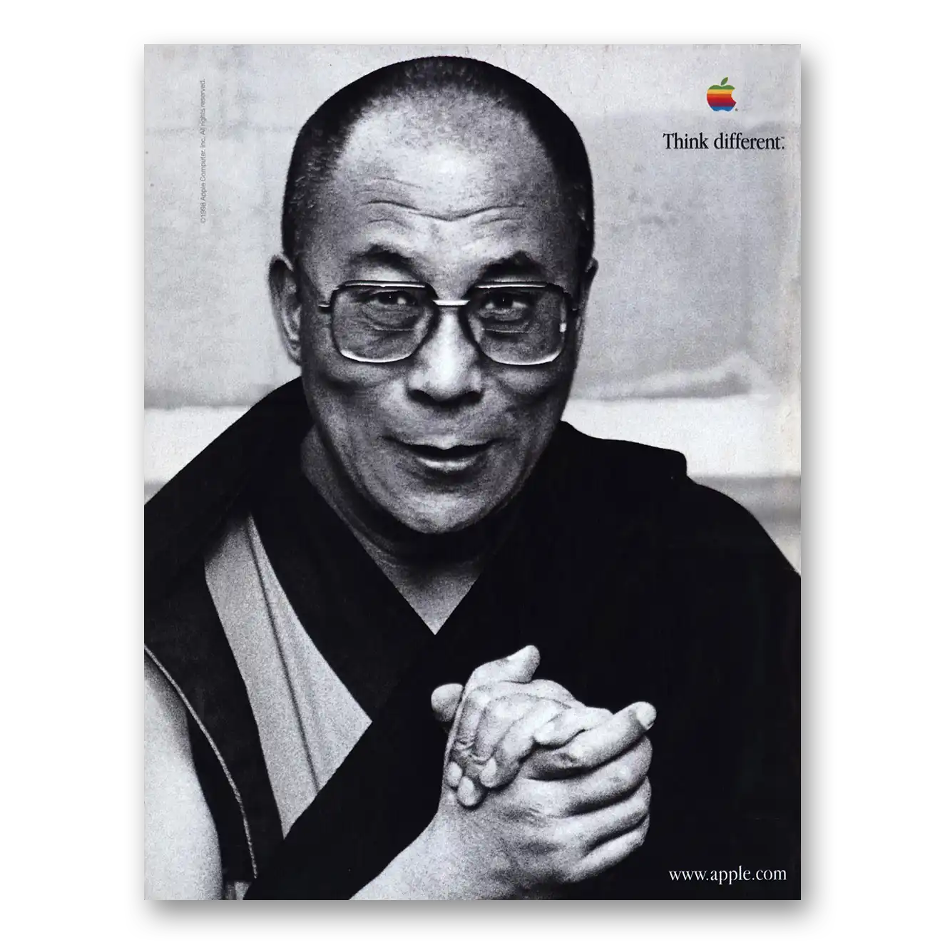 1998 Apple Computer Think Different Dalai Lama Vintage Magazine Print Ad